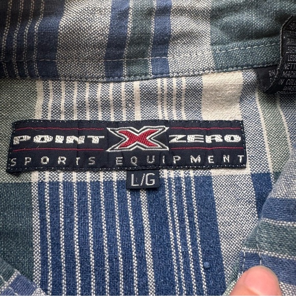 VINTAGE POINT ZERO OVERSIZED PLAID BUTTON UP SHORT SLEEVE SHIRT - L - Picture 8 of 15